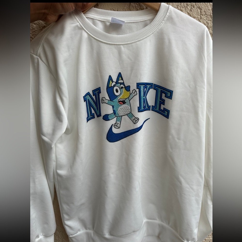 Custom Nike Bluey White Sweatshirt
